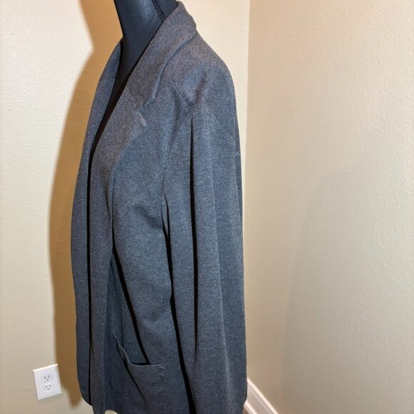 J.Jill Pante Wearever Gray Open Front Knit Blazer Jacket - Picture 7 of 12